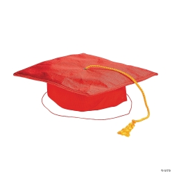 Graduation - Child's Red Shiny Mortarboard Hat