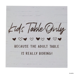 Kids Table Only Wood Sign with Easel