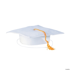 Graduation - Kid's Matte White Mortarboard with Tassel