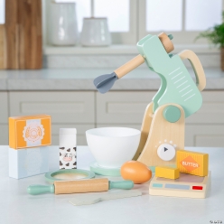 Pretend Play Wood Mixer Kitchen Play Set