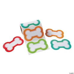 Large Bone Shaped Name Tags/Labels - 100Pk