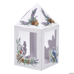 Pinecone & Birds Paper Lantern Centerpieces-3Pk