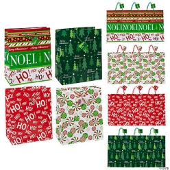 Xtra Large Assorted Christmas Gift Bags - 12pk