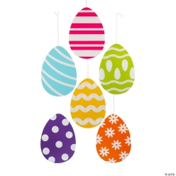 Large Hanging Easter Egg Decorations-6Pk