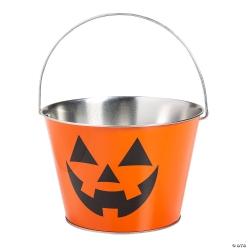 Large Jack-O'-Lantern Pails - 3Pk