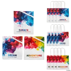 Watercolour Large Laminated Tote Bags-12Pk