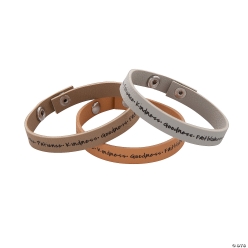 Fruit of the Spirit Adjustable Leather Bracelets-12Pk