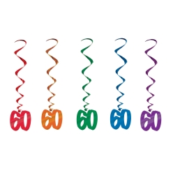 60th Birthday Whirls 5 Pk