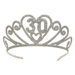 30th Glittered Metal Tiara