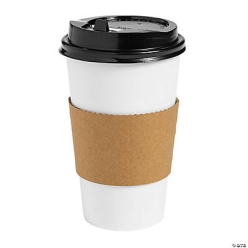 White Coffee Cups with Lids & Sleeves-12Pk