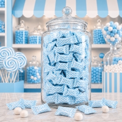 Light Blue Chevron Buttermints - 108pcs