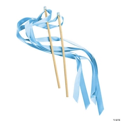 Light Blue Ribbon Wands - 24 Pk