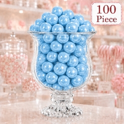 Light Blue Large Shimmering Gumballs -100 Piece - 2lb