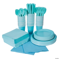 Blue-Light Tableware Kit for 48 Guests