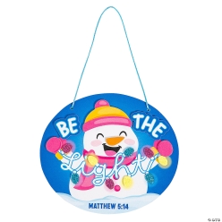 Religious Snowman Be the Light Christmas Craft Kit-12Pk