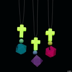 Glow-in-the-Dark Religious Be the Light Sensory Necklaces-12Pk