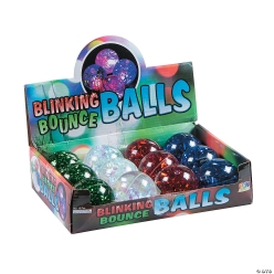 Light-Up Iridescent Bouncy Balls - 12Pk