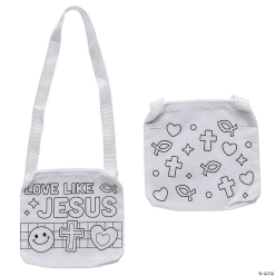 CYO Religious Love Like Jesus Canvas Crossbody Bags-6Pk