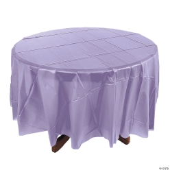 Lilac Round Plastic Tablecloth