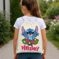 Stitch Personalized Drawstring Backpack