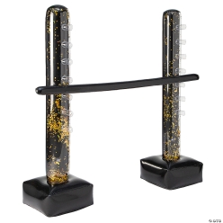 Inflatable Black Limbo Bars with Gold Glitter Set