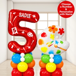 Artist PERSONALIZED Name & Age Double Balloon Column
