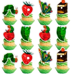 Hungry Caterpillar Cupcake/Food Toppers - 12 PK