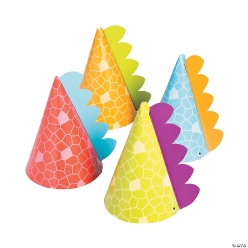 Little Dino Cone Party Hats-8Pk