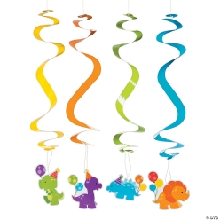 Little Dinosaur Hanging Swirls - 12 Pk