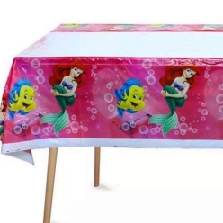 The Little Mermaid 3D Pink Printed Plastic Table Cover