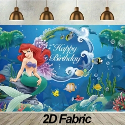Little Mermaid Big FABRIC Keepsake Backdrop