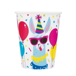 Llama Birthday 9oz Cups - 8 Pack