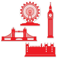 London Large Cutout Silhouettes - 4pk