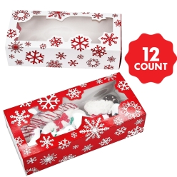 Long Snowflake Cookie Boxes 12 Pack