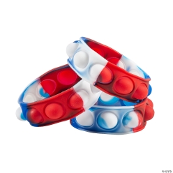 50% OFF: Red & Blue Bubble Fidget Bracelets - 12Pk