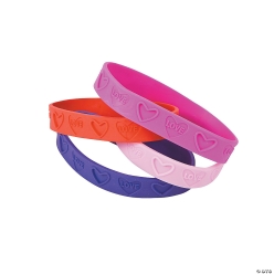 Love Rubber Bracelets - 24Pk