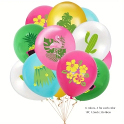Luau Large Full Colour Latex Balloons - 12 PK