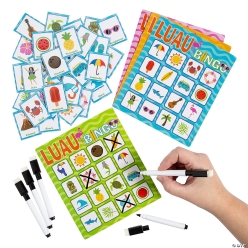 Luau Dry Erase Bingo Game for 12