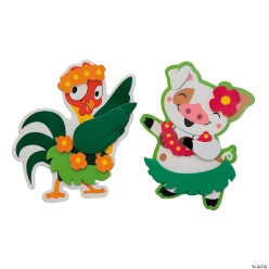 Luau Hula Animals Craft Kit-12Pk