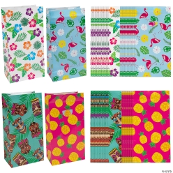 Luau Treat Bags with Stickers for 24