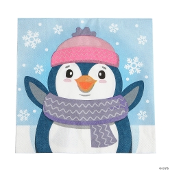 Winter Penguin Party Paper Luncheon Napkins-16Pk