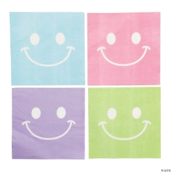 Pastel Smile Face Paper Luncheon Napkins-16Pk