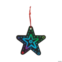 Magic Color Scratch Star Ornaments - 24Pk