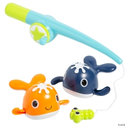 Little Whales & Fishing Rod Magnetic Bath Toy Set