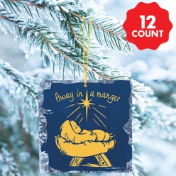 Away in a Manager Metal Ornaments-12 Pack