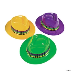 Mardi Gras Gangster Hats - 12 Pk