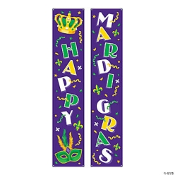 Mardi Gras 6 ft. Pillar Banners - 2Pk