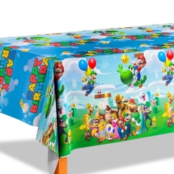 Mario Bday Printed Plastic Table Cover