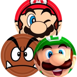 Super Mario Character Dinner Plates - 10 PK