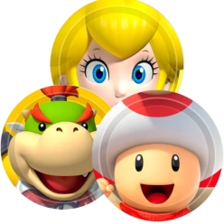 Super Mario Characters Dessert Plates - 10 PK